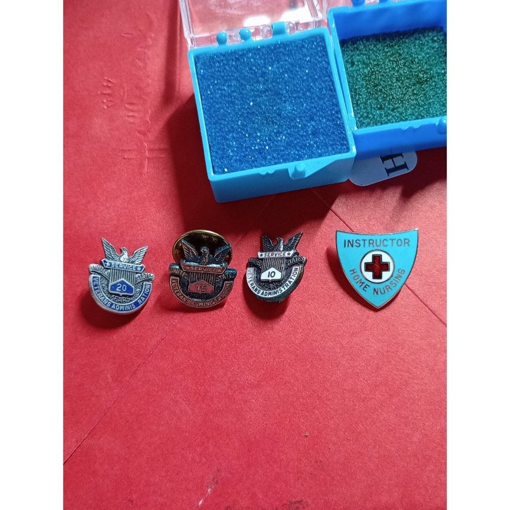 4 antique vintage military service Pins